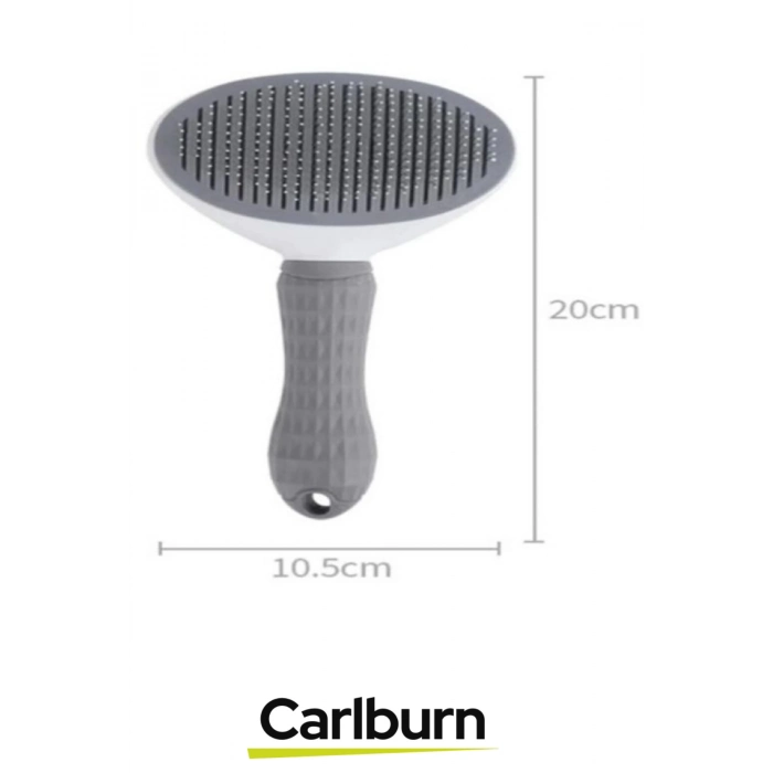 Premium Otomatik Tuşlu Temizlenen Evcil Hayvan Kedi Köpek Pet Tüy Toplayıcı Tarağı - Gri