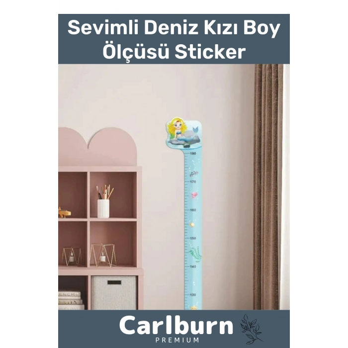 Özel Üretim İz Bırakmayan Çift Taraflı Bantlı Silinebilir Ev Sevimli Deniz Kızı Boy Ölçüsü Sticker