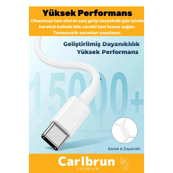 Premium 45W Ultra Hızlı Şarj Seti Adaptör + Type C Kablosu Tüm Telefonlara Uyumlu Şarj Cihazı