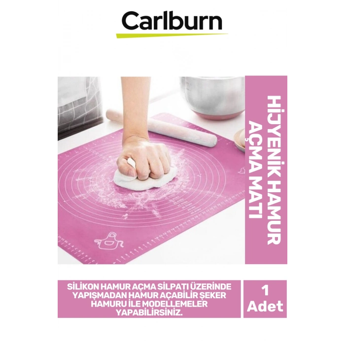 Özel Üretim Hijyenik Pratik Ölçekli Gıda Uyumlu Silikon Kaymaz 50x40cm Hamur Açma Matı