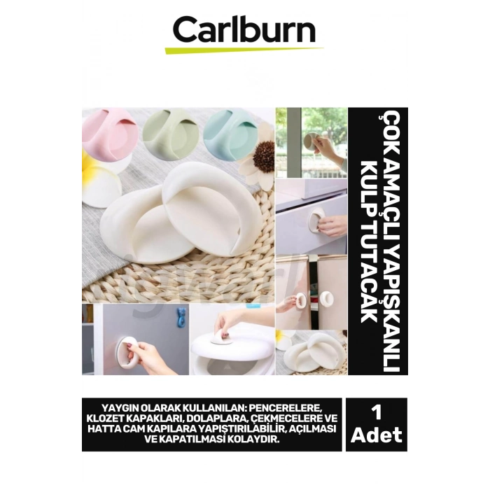 İz Bırakmayan Cam Fayans Kapı Ahşap Panel Pencere Klozet Dolap Çok Amaçlı Yapışkanlı Kulp Tutacak