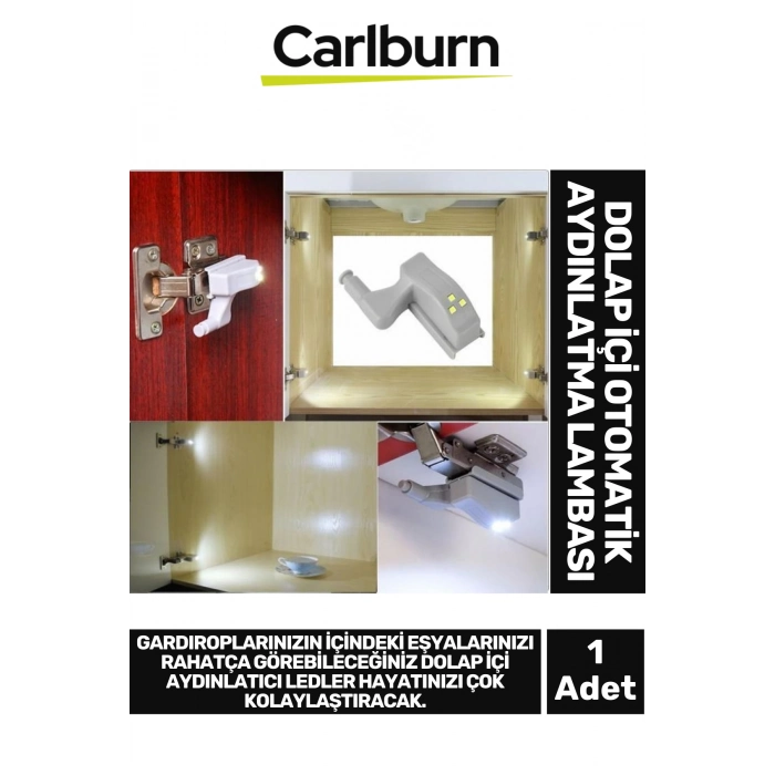 Premium Tak Çıkar Sensörlü Düğmeli Led Işıklı Dolap İçi Otomatik Aydınlatma Lambası 1 Adet
