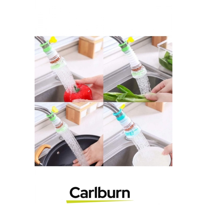 Özel Tasarım 360 Derece Oynar Su Tasarruflu Mineral Taşlı Başlıklı Pervaneli Musluk Başlığı