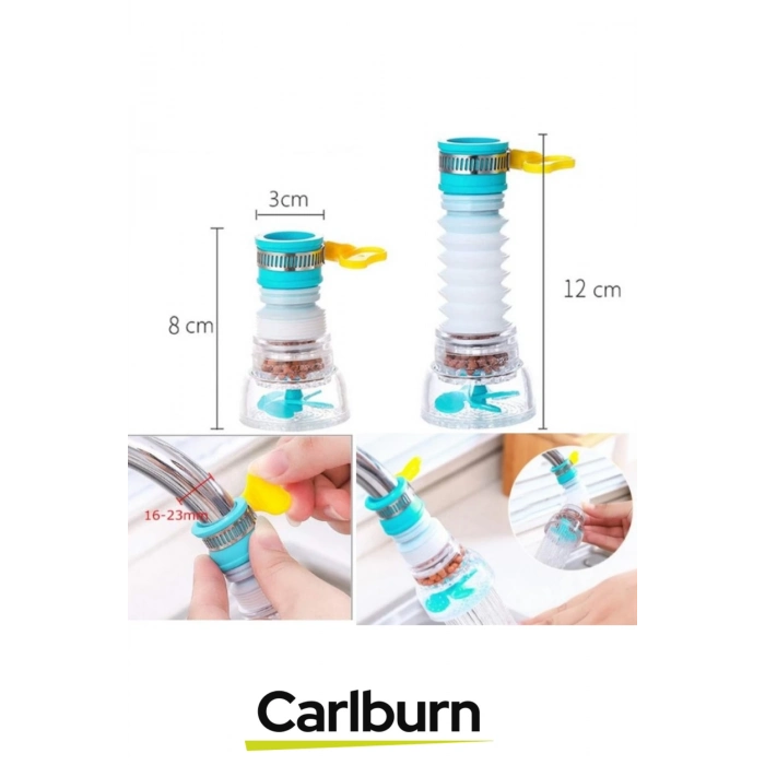 Özel Tasarım 360 Derece Oynar Su Tasarruflu Mineral Taşlı Başlıklı Pervaneli Musluk Başlığı