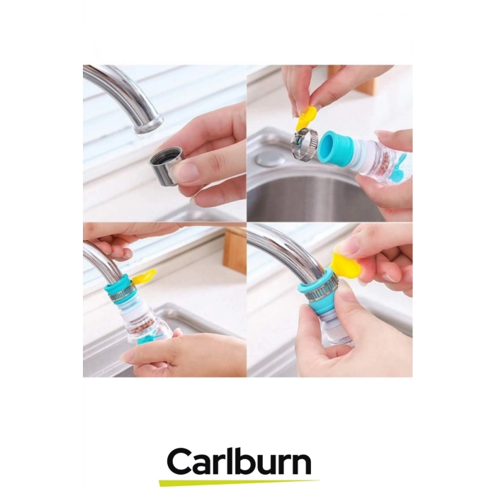 Özel Tasarım 360 Derece Oynar Su Tasarruflu Mineral Taşlı Başlıklı Pervaneli Musluk Başlığı