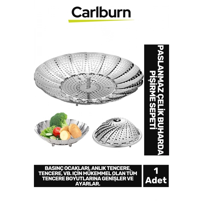 Yüksek Kaliteli Katlanıp Açılabilir Tencere İçi Paslanmaz Çelik Buharda Haşlama Pişirme Sepeti