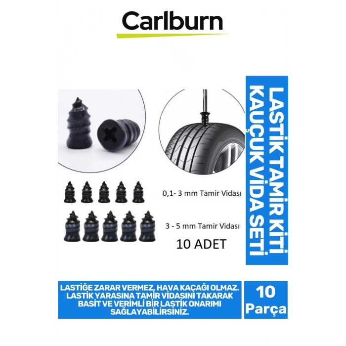Premium Zarar Vermeyen Hava Kaçağı Olmayan Delinme Lastik Tamir Kiti Kauçuk Vida Seti