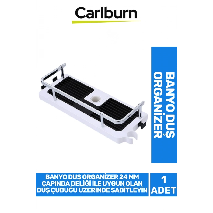 Özel Tasarım Pratik Duş Jeli Sabun Şampuan Sabitleyici Banyo Duş Organizer 33 x 12 x 7,5cm