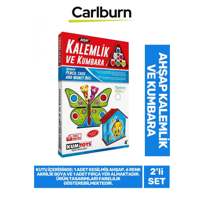 Özel Üretim Zeka Geliştirici Eğitici El Becerileri Artıran Öğretici Mdf Kalemlik Kumbara Boyama
