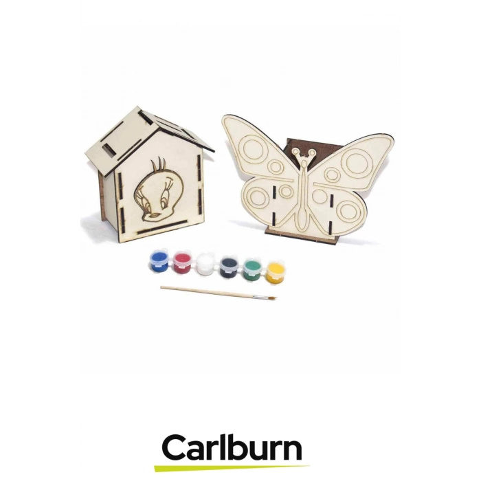 Özel Üretim Zeka Geliştirici Eğitici El Becerileri Artıran Öğretici Mdf Kalemlik Kumbara Boyama