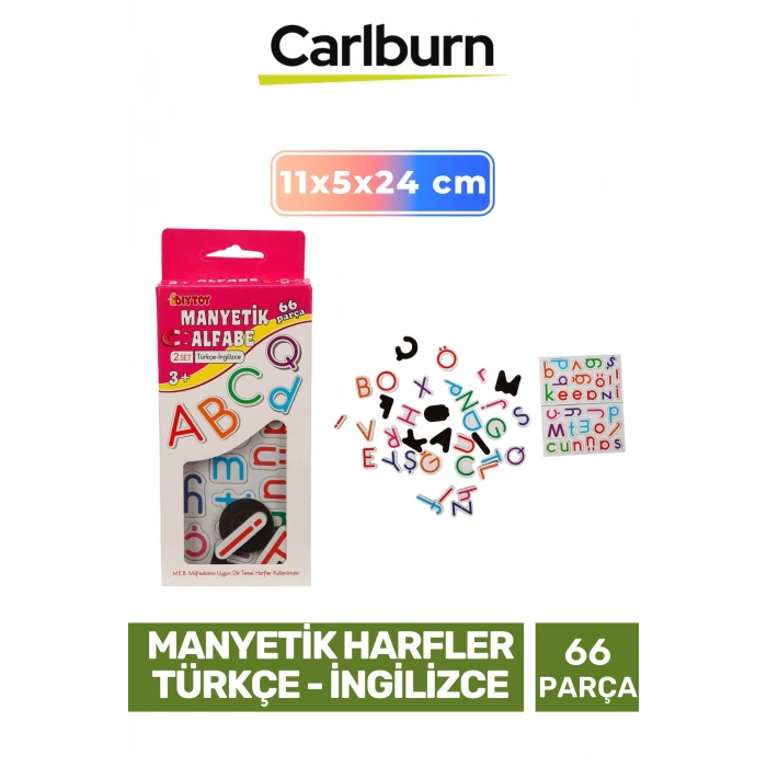 Eğitici Zeka Geliştirici Öğretici El Göz Koordinasyonu Manyetik Harfler Türkçe İngilizce - 66 Parça