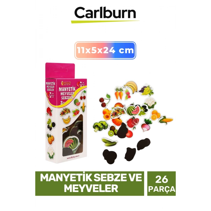 Özel Eğitici Zeka Geliştirici Öğretici El Göz Koordinasyonu Manyetik Sebze ve Meyveler- 26 Parça