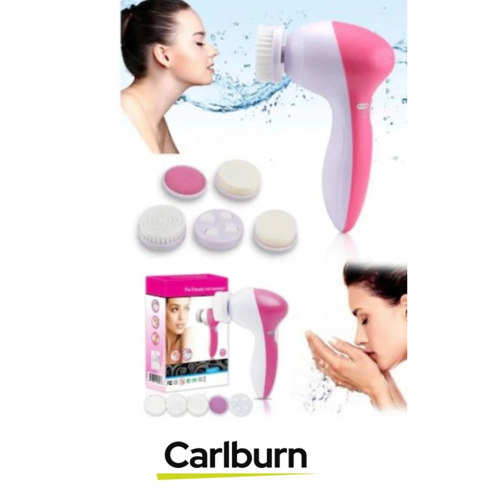 Özel Üretim 5 in 1 Başlıklı Pilli Yüz Temizleme Cilt Bakımı Siyah Nokta Masaj Peeling Fırça seti