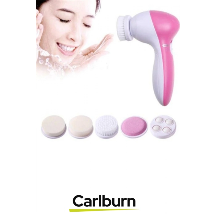 Özel Üretim 5 in 1 Başlıklı Pilli Yüz Temizleme Cilt Bakımı Siyah Nokta Masaj Peeling Fırça seti