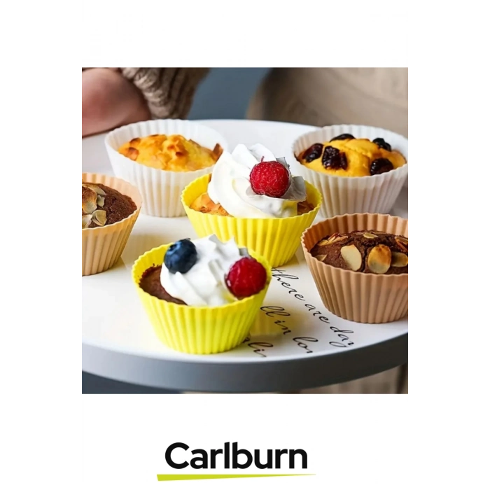 Özel Esnek Yapışmaz Yüksek Isıya Dayanıklı Yıkanabilir Fırın 12li Silikon Kek Muffin Cupcake Kalıbı