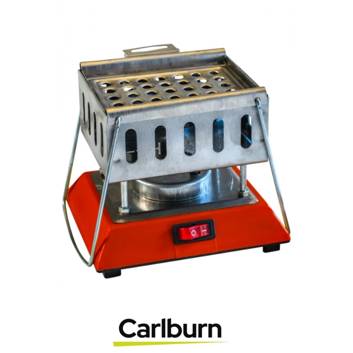 Premium Seri Açma Kapama Düğmeli Dayanıklı Emaye Kaplama Kare Krom Elektrikli Nargile Köz Ocağı