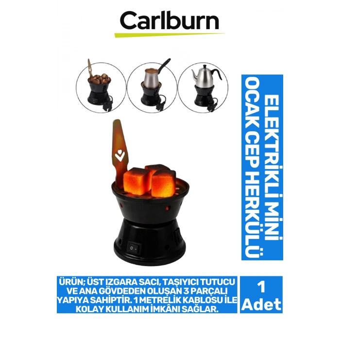 Premium Açma Kapama Düğmeli Dayanıklı Emaye Kaplama Elektrikli Mini Ocak Cep Herkülü