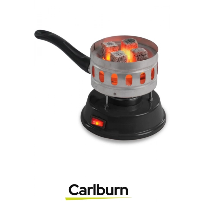 Premium Açma Kapama Düğmeli Dayanıklı Emaye Kaplama Yuvarlak Galvaniz Elektrikli Nargile Köz Ocağı