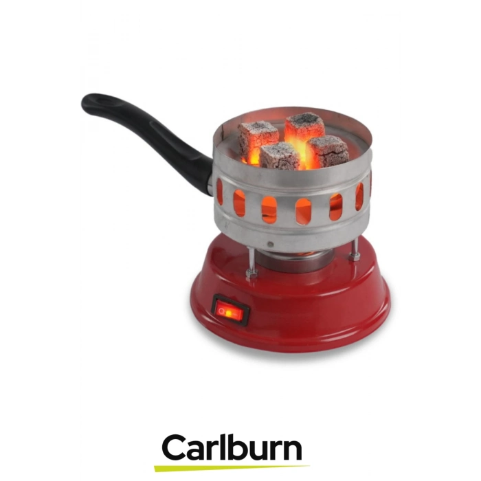 Premium Açma Kapama Düğmeli Dayanıklı Emaye Kaplama Yuvarlak Galvaniz Elektrikli Nargile Köz Ocağı