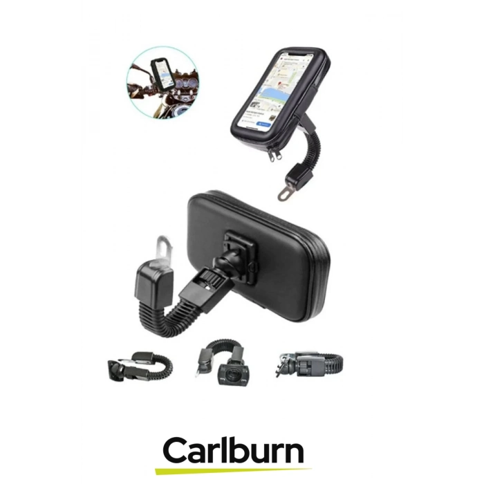 Özel Üretim Şeffaf Ön Yüzeyli Hafif 360 Derece Dönebilen Su Geçirmez Motosiklet Telefon Tutucu