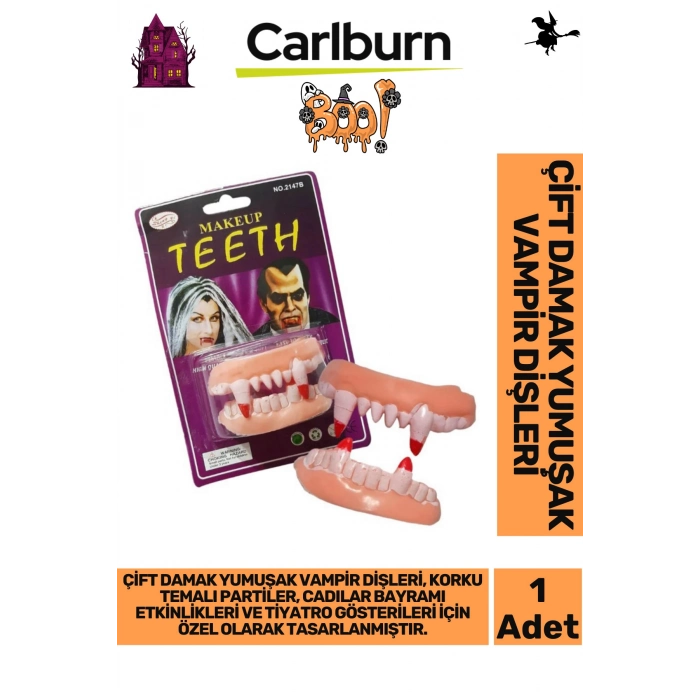 Özel Üretim Korku Temalı Partiler Halloween Yumuşak Esnek Tiyatro Çift Damak Yumuşak Vampir Dişleri