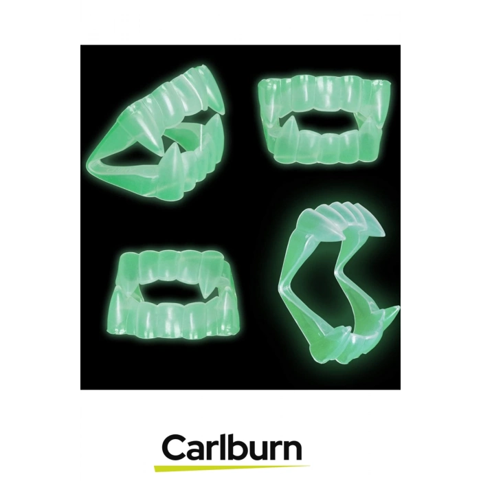 Özel Üretim Cadılar Bayramı Kostüm Partisi Fosforlu Karanlıkta Işıldayan Çift Damak Takma Vampir Diş