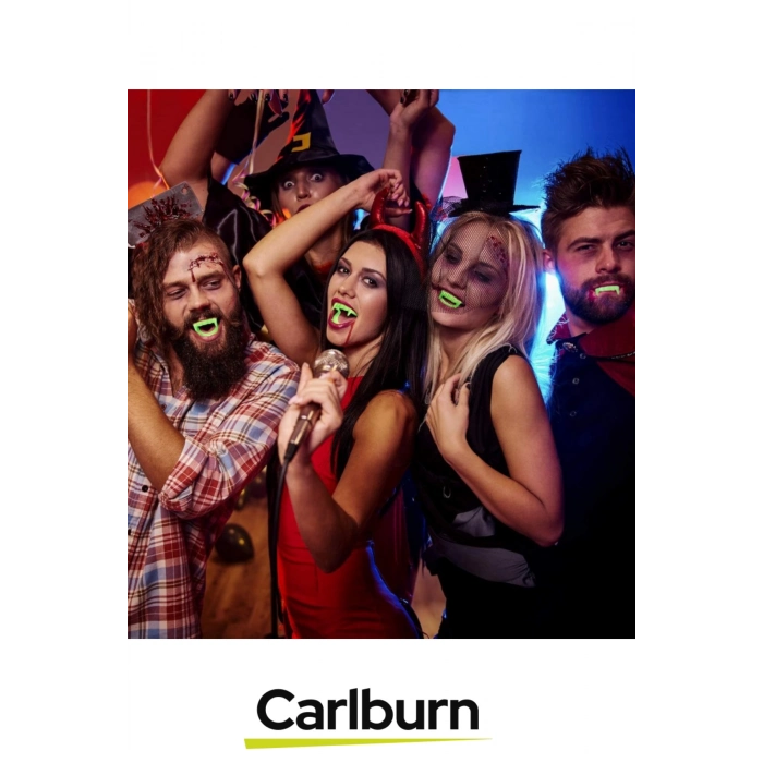 Özel Üretim Cadılar Bayramı Kostüm Partisi Fosforlu Karanlıkta Işıldayan Çift Damak Takma Vampir Diş