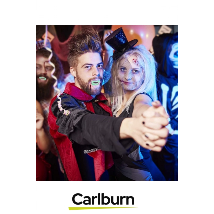 Özel Üretim Cadılar Bayramı Kostüm Partisi Fosforlu Karanlıkta Işıldayan Çift Damak Takma Vampir Diş