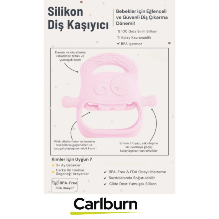 Bpa İçermeyen Yumuşak Diş Çıkarma Dönemi Kaşıma Karşıtı Eğlenceli Güvenli Bebek Silikon Diş Kaşıyıcı