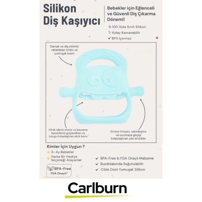 Bpa İçermeyen Yumuşak Diş Çıkarma Dönemi Kaşıma Karşıtı Eğlenceli Güvenli Bebek Silikon Diş Kaşıyıcı