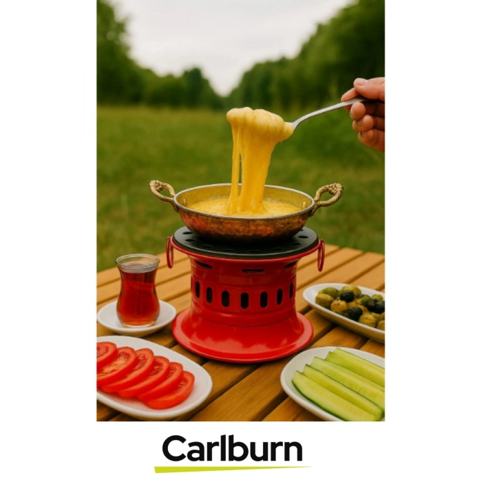 Özel Üretim Sağlam Metal Gövdeli Kamp Piknik Çay Kahve Su Isıtma Jel Yakıla Çalışan Osmanlı Ocağı