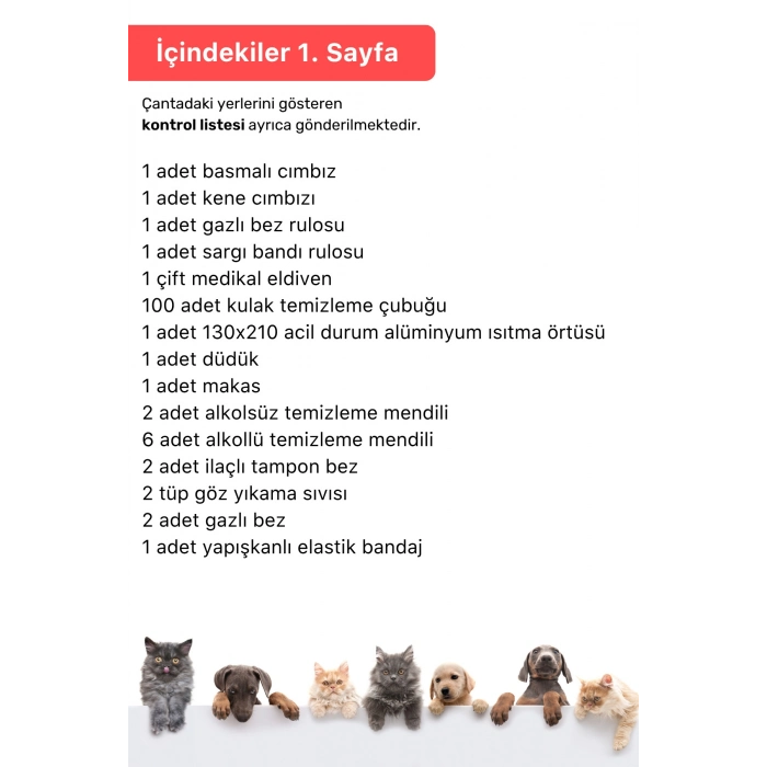 Premium Kamp Seyahat Günlük Dolaşım Piknik Evcil Hayvan Kedi Köpek İlk Yardım Seti Çantası