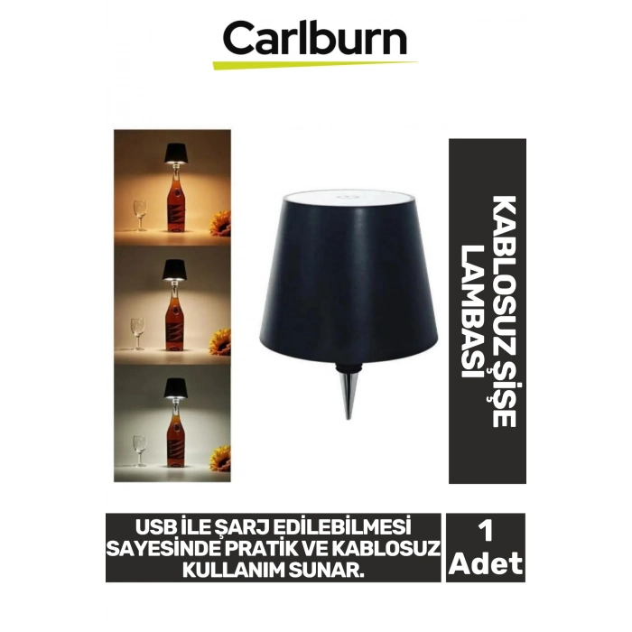 Özel Tasarım Şarjlı Balkon Bahçe Oda Dekorasyonu Masaüstü Aydınlatma Romantik Kablosuz Şişe Lambası
