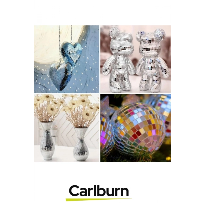 Premium Işık Yansıtan Parti Eğlence Gümüş Renk Aynalı Dekor Bandı Kendinden Yapışkanlı 100 cm x 4 cm