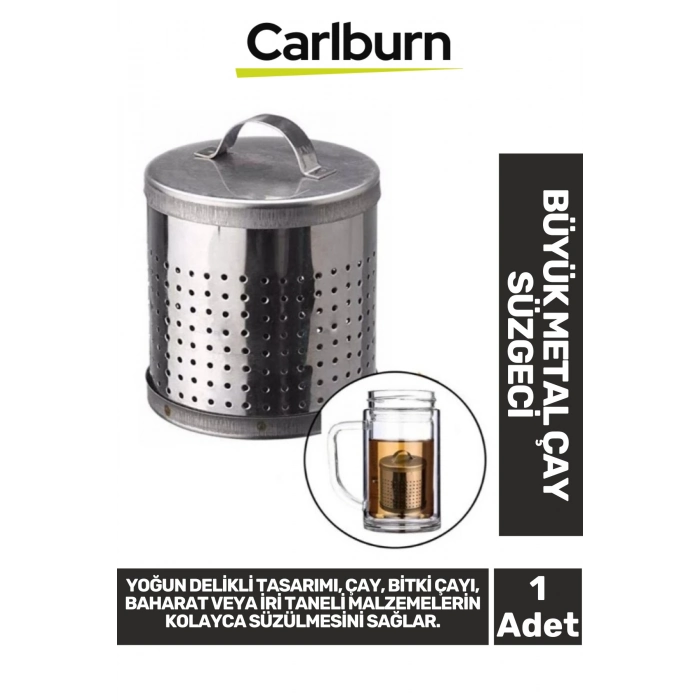 Özel Üretim Paslanmaz Çelik Sıcak Soğuk Su Dayanıklı Delikli Geniş Hazneli Büyük Metal Çay Süzgeci