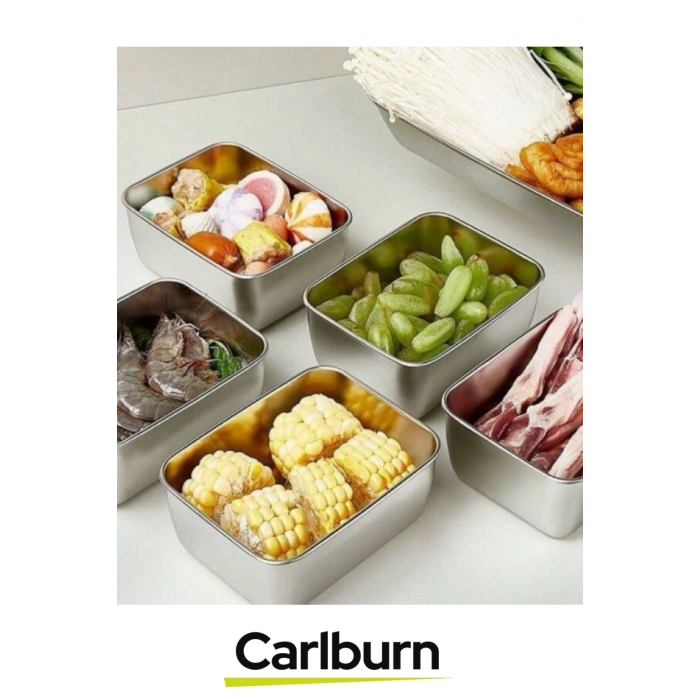 Premium Gıda Güvenliği Sertifikalı Koku Yapmayan Kolay Temizlenir Şık Paslanmaz Çelik Saklama Kabı