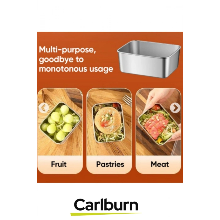 Premium Gıda Güvenliği Sertifikalı Koku Yapmayan Kolay Temizlenir Şık Paslanmaz Çelik Saklama Kabı