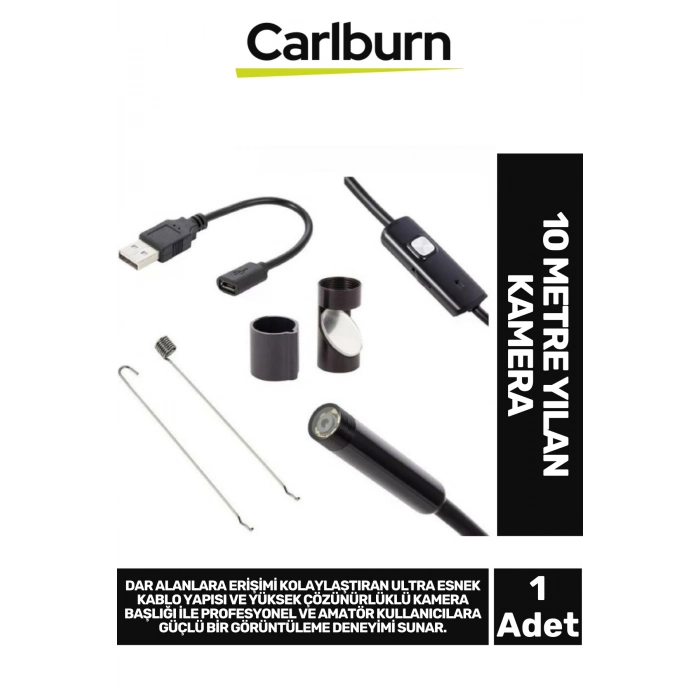 Özel Üretim Esnek Kablo Yüksek Çözünürlük Dayanıklı Bilgisayar Telefon Tablet 10 Metre Yılan Kamera