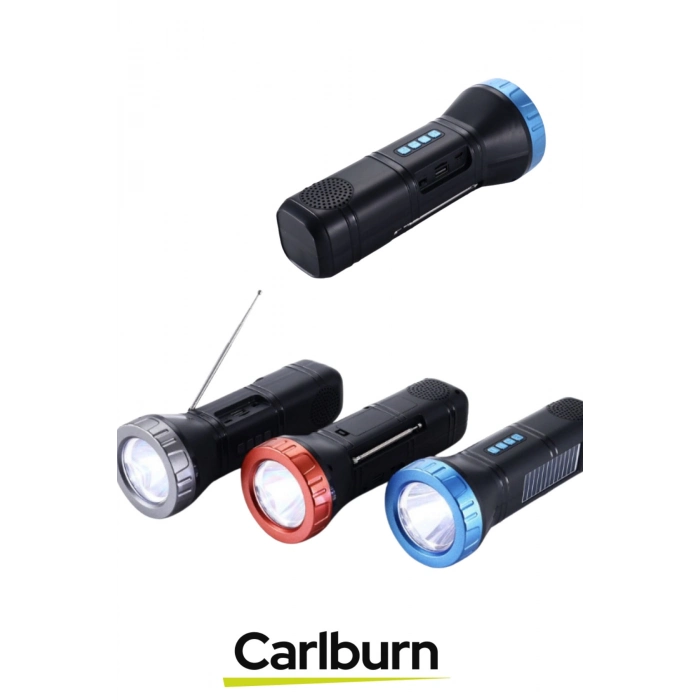 Premium 800 mAh Güneş Enerjili TWS Bluetooth Radyo Özellikli Kamp 7W LED El Feneri