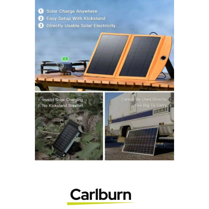 Premium Type-C USB Portlu Led Işık Göstergeli Solar Güneş Enerjili Powerbank 10000 mAh