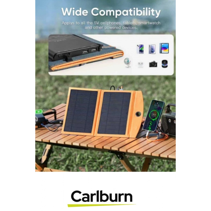 Premium Type-C USB Portlu Led Işık Göstergeli Solar Güneş Enerjili Powerbank 10000 mAh