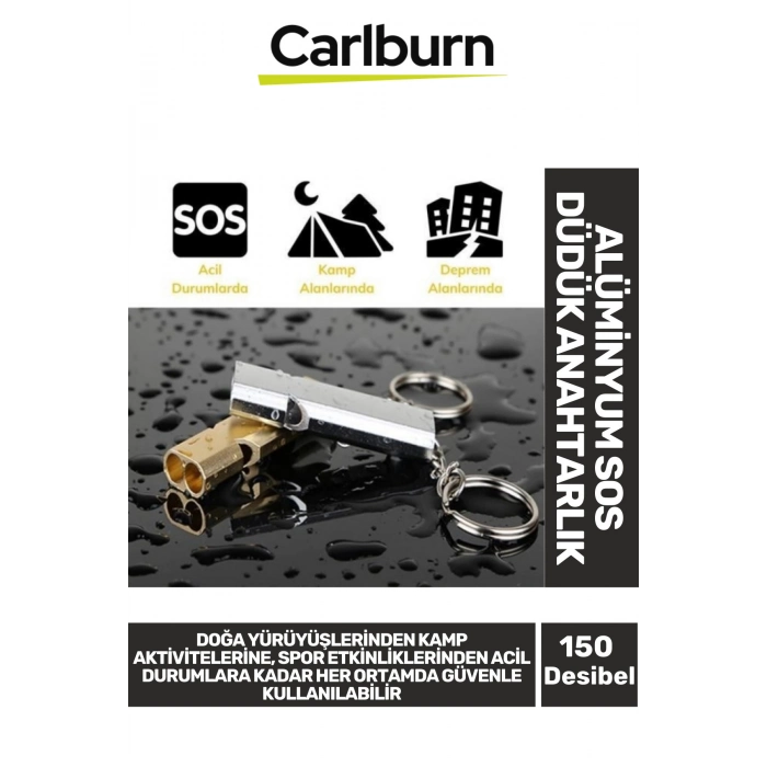 Özel Tasarım Paslanmaz Çelik Kamp Deprem Spor Stadyum Yangın Uyarı Alüminyum SOS Düdük Anahtarlık