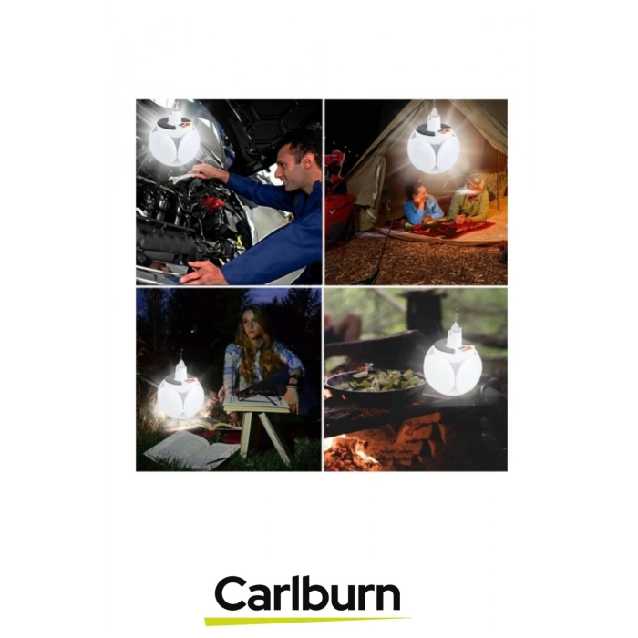 Premium Katlanabilir Su Geçirmez 2400 mAh 5 Modlu IP65 Güneş Enerjili Solar 5 Kanatlı Kamp Lambası