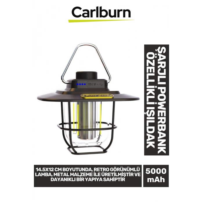 Özel Üretim Su Geçirmez Toza Dayanıklı Kamp Outdoor Piknik 5000 mAh Şarjlı Powerbank Işıldak