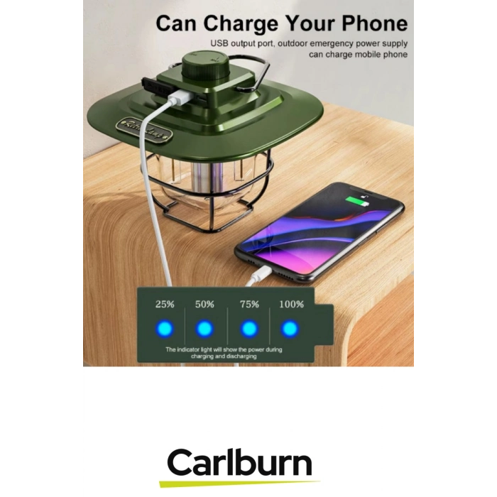 Özel Üretim Su Geçirmez Toza Dayanıklı Kamp Outdoor Piknik 5000 mAh Şarjlı Powerbank Işıldak