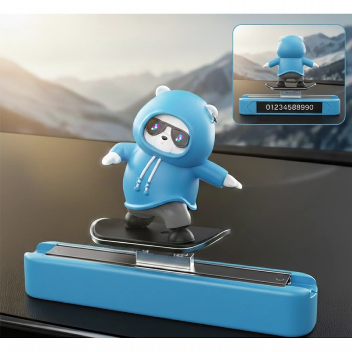 #Numaratör Hareketli Kaykay Figürlü Dinamik Otomobil Araba Tasarım Dekoratif Mavi Araç Numaratörü