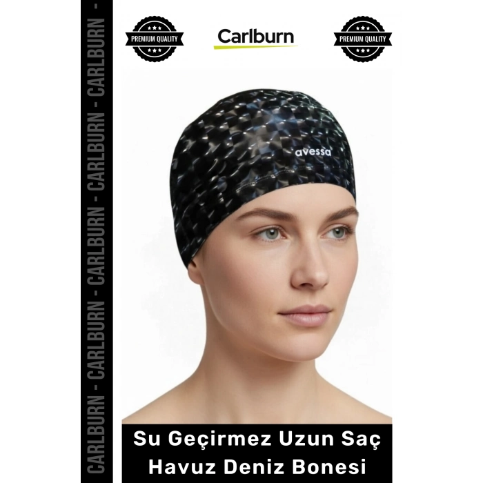 #Bone Uzun Saç Kaymaz Su Geçirmez Sızdırmaz Yüzücü Havuz Deniz Bonesi Elastik Bez Yüzme Şapkası