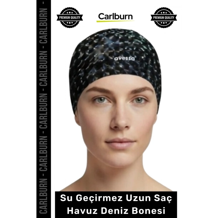 #Bone Uzun Saç Kaymaz Su Geçirmez Sızdırmaz Yüzücü Havuz Deniz Bonesi Elastik Bez Yüzme Şapkası