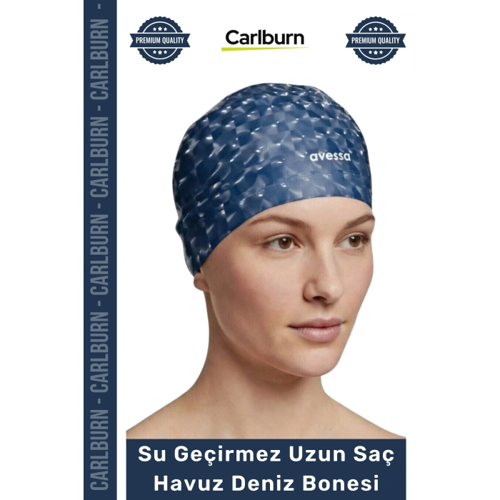 #Bone Uzun Saç Kaymaz Su Geçirmez Sızdırmaz Yüzücü Havuz Deniz Bonesi Elastik Bez Yüzme Şapkası