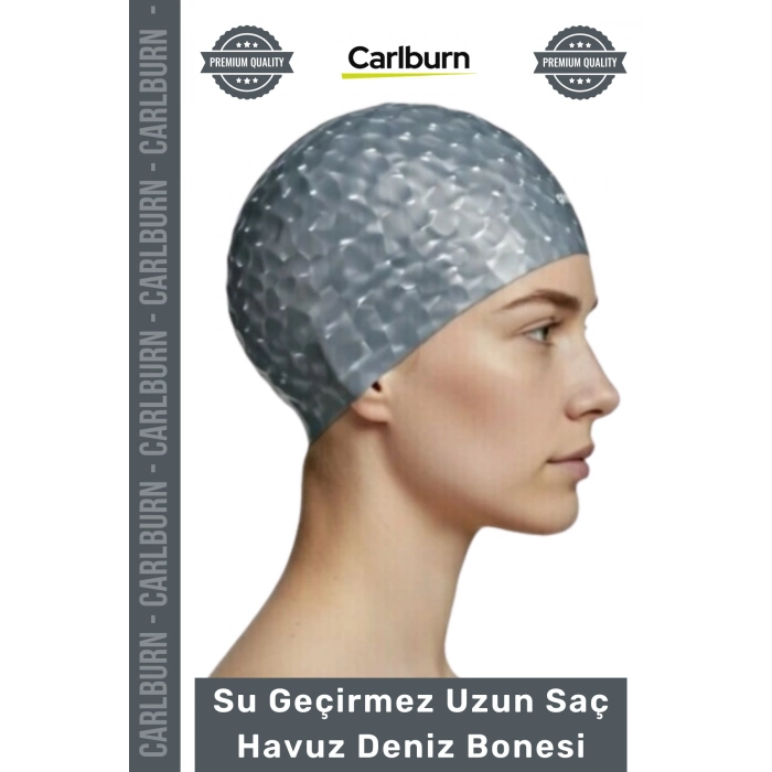 #Bone Uzun Saç Kaymaz Su Geçirmez Sızdırmaz Yüzücü Havuz Deniz Bonesi Elastik Bez Yüzme Şapkası